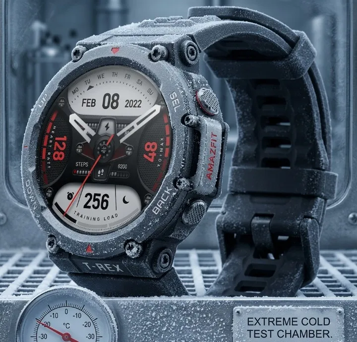 Amazfit T-Rex 2 Rugged Smart Watch, Military Certified, Dual-Band GPS, 24-Day Battery Life, Ultra-Low Temperature Operation
