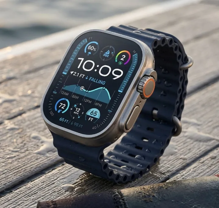 Best rust Proof Watch - Apple Watch Ultra 2 GPS + Cellular - Titanium Case with Blue Ocean Band