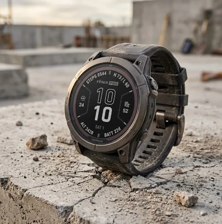 Garmin Fenix 7 Pro, Sapphire Solar, Multisport GPS Smartwatch, Built-in Flashlight, Solar Charging Capability