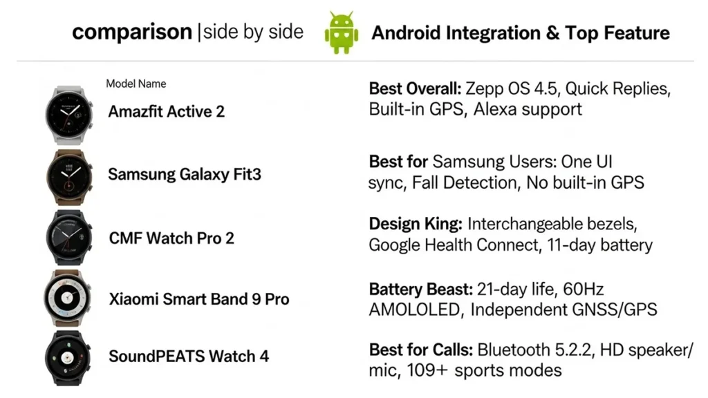 Android smartwatch integration and top features