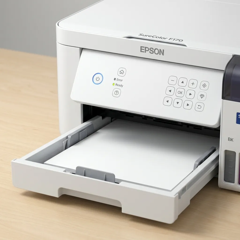 Epson SureColor F170 paper tray and control panel