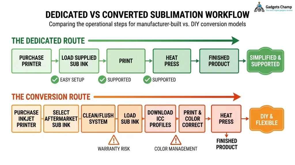 dedicated sublimation printer vs converted EcoTank workflow
